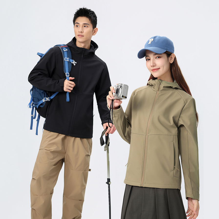 HT048-014男女款安踏冠军同款连帽软壳衣
