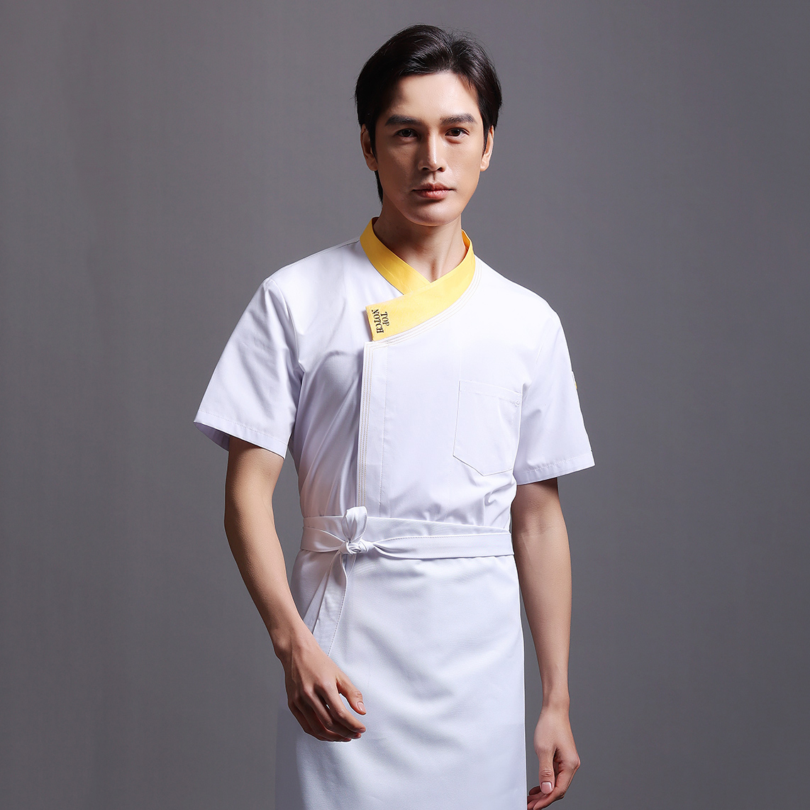 HT032-1008-13厨师服春夏上衣黄领