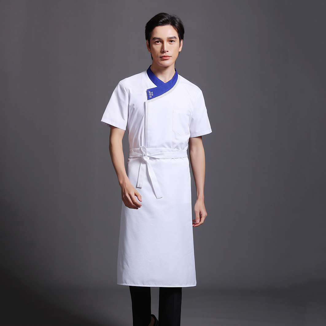 HT032-1008-16厨师服春夏上衣蓝领