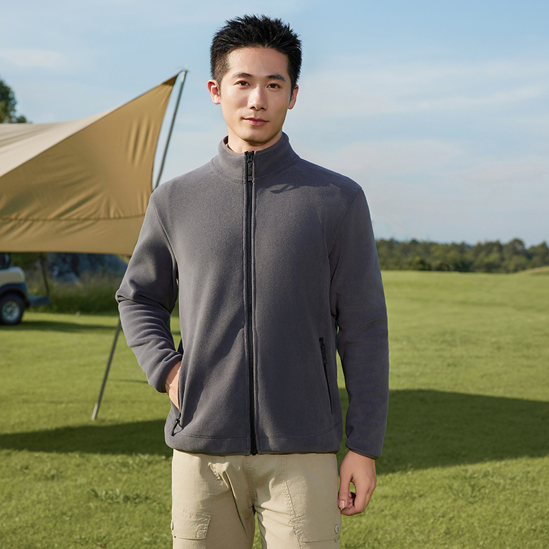 HT042-011 – High-End Biomimetic Fur Full-Zip Long-Sleeve Thermal Jacket