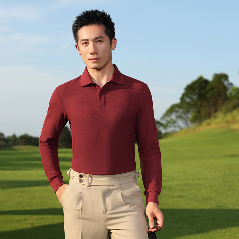 HT042-037高端品质二粒扣翻领POLO长袖