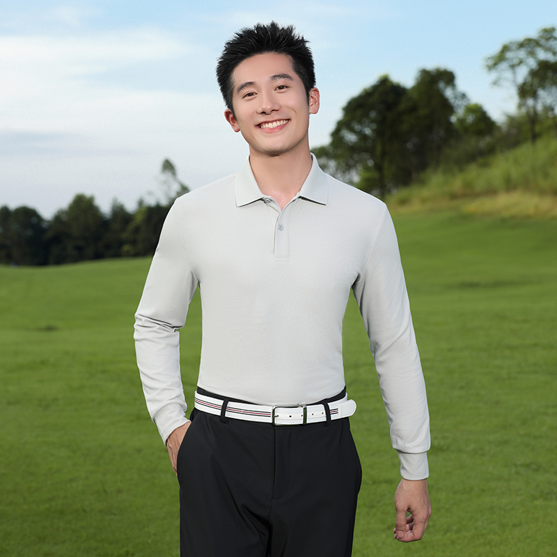 HT042-037高端品质二粒扣翻领POLO长袖