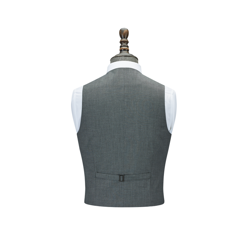 HT051-049-3 Men's grey houndstooth stretch modal nylon five‑button front‑placket vest
