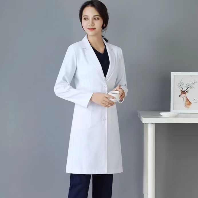 HT029-012春秋抗皱导电阻丝高端女医生服长袖大褂