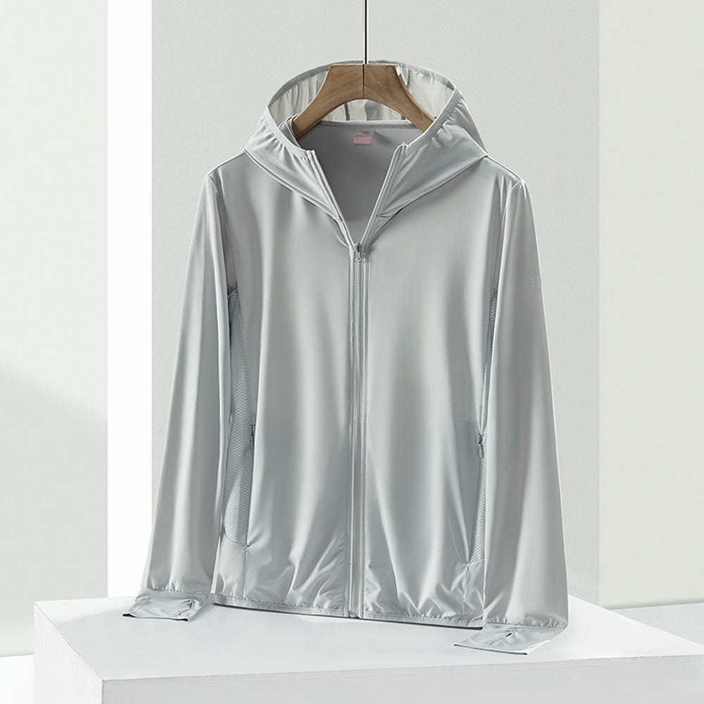 HT012-097 Summer plain knitted fabric women's sun‑protective jacket
